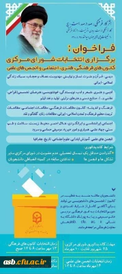 فراخوان برگزاری انتخابات سالیانه کانون های فرهنگی، هنری و اجتماعی و انجمن های علمی و هیئت مذهبی فاطمیه