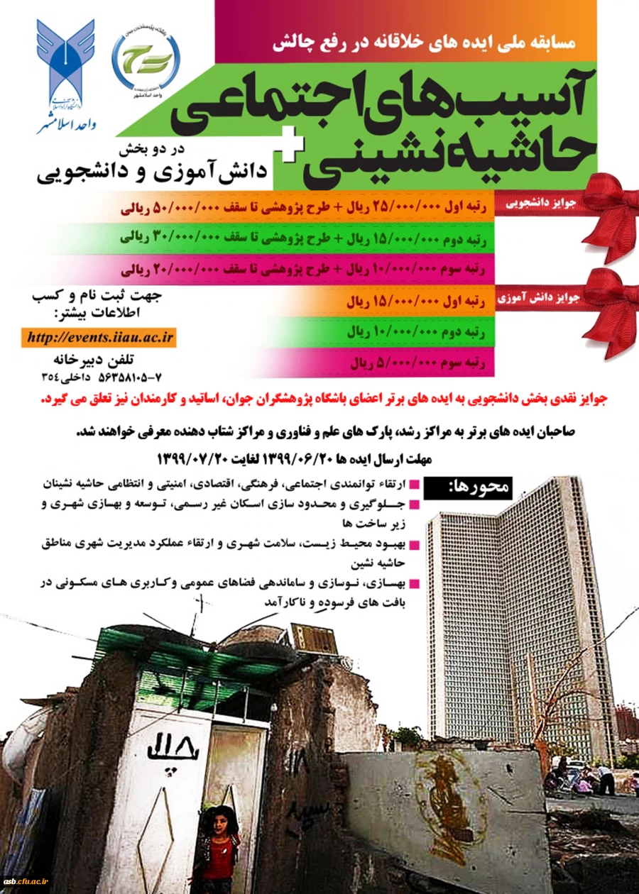 اولین دوره مسابقه ایده های خلاقانه در رفع چالش­های آسیب­های اجتماعی و حاشیه نشینی 2