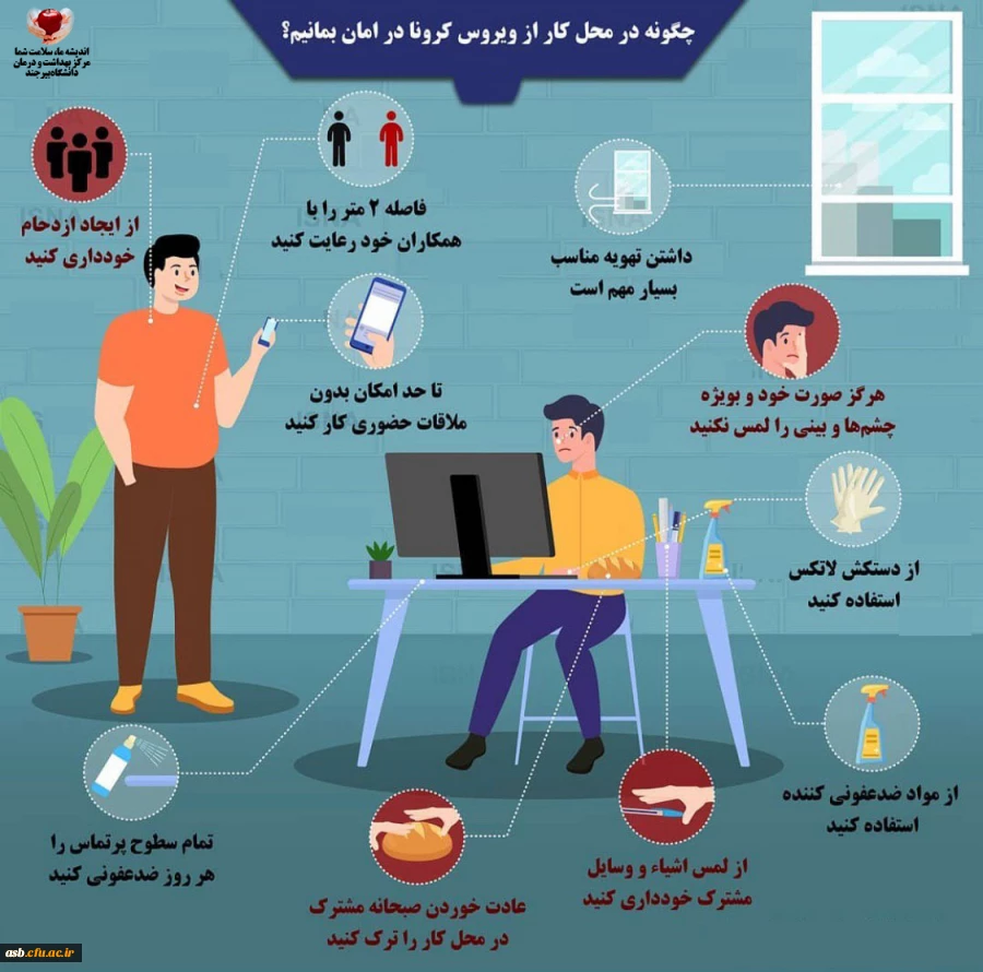 چگونه در محل کار از ویروس کرونا در امان بمانیم؟ 2