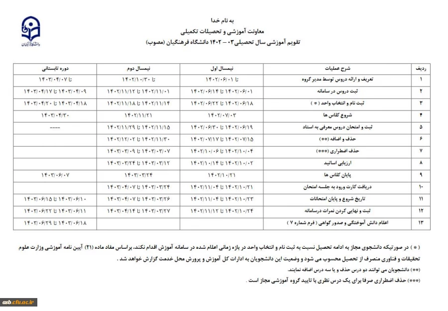 تقویم آموزشی سال تحصیلی 1403-1402 2
