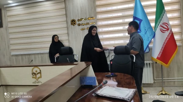 پیام تقدیر وتشکر ریاست پردیس امام سجاد(ع)خراسان جنوبی از عوامل محترم تیم اجرایی مصاحبه عمومی واختصاصی داوطلبان ورودی درسال 1402 و عوامل محترم تیم اجرایی و برگزارکننده جشنواره کشوری دوره تخصصی آموزش فیلم سازی از ایده تا اجرا 4