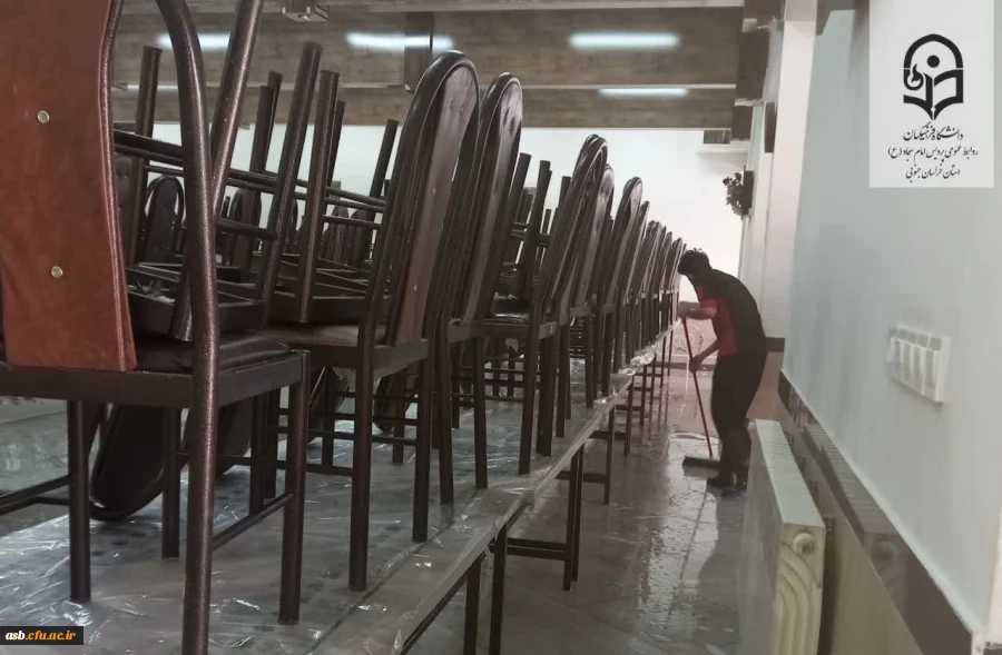 با آغاز سال جدید، اقدامات بهداشتی و نظافتی در سراهای دانشجویی و سلف غذاخوری انجام شد 2